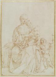 Virgin and Child with infant St John, c.1518 (pen & ink on paper) | Obraz na stenu