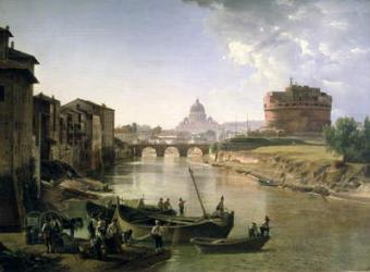 New Rome with the Castel Sant'Angelo, 1825 (oil on canvas | Obraz na stenu