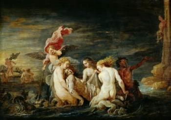 Hero and Leander: Leander Found by the Nereids, copy of a painting by Domenico Feti, 1650-56 (oil on panel) | Obraz na stenu