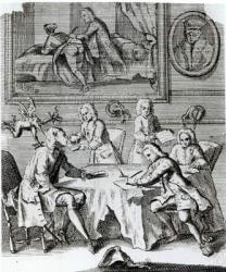 Whig Satire on Negotiations for the Treaty of Utrecht, c.1713 (engraving) (b/w photo) | Obraz na stenu