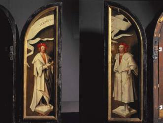 The Cleansing of Naaman Triptych: side panels depicting the martyrs Cosmas and Damian, protectors against sickness, 1520 (panel) | Obraz na stenu