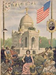 The American pavilion at the Universal Exhibition of 1900, Paris, illustration from 'Le Petit Journal', supplement illustre, 15th April 1900 (colour litho) | Obraz na stenu