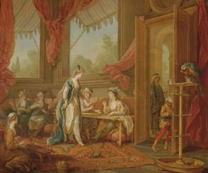 The Sultana Ordering Tapestries from the Odalisques (oil on canvas) | Obraz na stenu