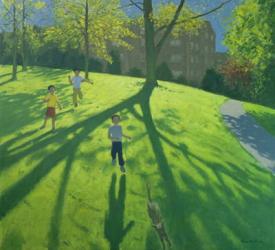 Children Running in the Park, Derby, 2002 (oil on canvas) | Obraz na stenu