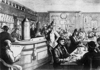 Coffee house, Clerkenwell (engraving) (b/w photo) | Obraz na stenu