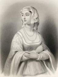 Margret of Anjou (1429-82) illustration from 'World Noted Women' by Mary Cowden Clarke, 1858 (engraving) | Obraz na stenu