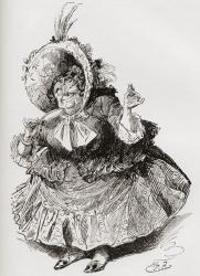 Miss Mowcher. Illustration by Harry Furniss for the Charles Dickens novel David Copperfield, from The Testimonial Edition, published 1910. | Obraz na stenu