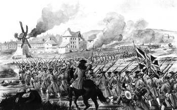 The Battle of Blenheim in 1704 (w/c on paper) (b/w photo) | Obraz na stenu