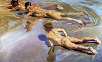 Children on the Beach, 1910 (oil on canvas) | Obraz na stenu