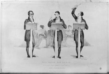 Carl Maria von Weber (1786-1826) at Covent Garden Theatre Leading his Celebrated Opera of 'Der Freischutz', 1826 (litho) (b/w photo) | Obraz na stenu