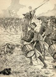 The Battle of Marengo, Italy in 1800, fought between the French forces under Napoleon Bonaparte and the Austrians. From Agenda Buvard du Bon Marche published 1917. | Obraz na stenu