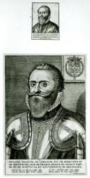 Portrait of Philippe-Emmanuel de Lorraine, Duke de Mercoeur (1558-1602) (engraving) (b/w photo) | Obraz na stenu