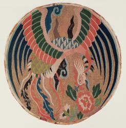 Roundel with feng-huang and tree peony (tapestry, silk & wrapped gold) | Obraz na stenu