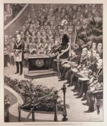 Grand Masonic Gathering in the Royal Albert Hall in Honour of the Queen's Jubilee, from 'The Illustrated London News', 18th June 1887 (engraving) | Obraz na stenu