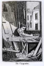 The Carpenter (woodcut) (b/w photo) | Obraz na stenu