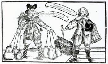 'The Complaint of M, Tenter-hooke the Projector, and Sir Thomas Dodger the Patentee', published in 1641 (woodcut) | Obraz na stenu