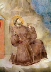 Saint Francis receiving the Stigmata, detail of Saint Francis, c.1297-99 (fresco) (detail of 62299) | Obraz na stenu