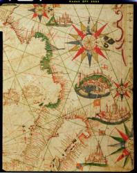 The south coast of France, Italy and Dalmatia, from a nautical atlas, 1651 (ink on vellum) (detail from 330924) | Obraz na stenu