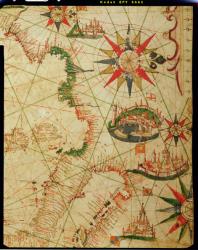 The south coast of France, Italy and Dalmatia, from a nautical atlas, 1651 (ink on vellum) (detail from 330924) | Obraz na stenu