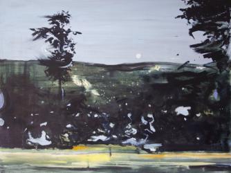 Night Landscape from Documentary Still, 2014, (oil on board) | Obraz na stenu