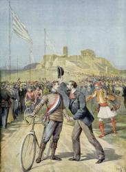 The Olympic Games in Athens, from 'Le Petit Journal', 26th April 1896 (coloured engraving) | Obraz na stenu
