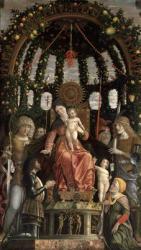 The Virgin of Victory or The Madonna and Child Enthroned with Six Saints and Adored by Gian-Francesco II Gonzaga, commissioned in 1495 (oil on canvas) | Obraz na stenu