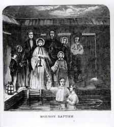 Mormon Baptism (engraving) (b&w photo) | Obraz na stenu
