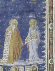 The Prophets fresco in the Salle de la Grande Audience (The Audience Chamber), detail depicting the Prophets Moses and Isaiah, c.1344-5 (fresco) | Obraz na stenu