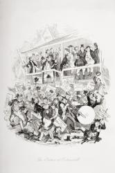 The election at Eatanswill, illustration from `The Pickwick Papers' by Charles Dickens (1812-70) published 1837 (litho) | Obraz na stenu