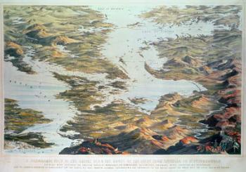 Panoramic view of the Baltic Sea and the Route of the Fleet from Spithead to St. Petersburg, from government maps and charts made under the supervision of an officer in the expedition under Sir Charles Napier, Commander of the Baltic Fleet, pub. 1855 by S | Obraz na stenu