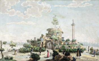 Artificial mountain constructed in 1793 on the Champs de Mars (w/c on paper) | Obraz na stenu