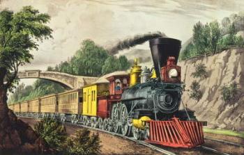The Express Train, published by Nathaniel Currier (1813-88) and James Merritt Ives (1824-95) (colour litho) | Obraz na stenu