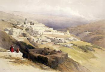 Convent of the Terra Santa, Nazareth, April 21st 1839, plate 30 from Volume I of 'The Holy Land', engraved by Louis Haghe (1806-85) pub. 1842 (litho) | Obraz na stenu