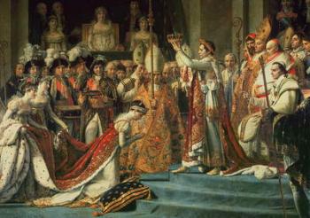 The Consecration of the Emperor Napoleon (1769-1821) and the Coronation of the Empress Josephine (1763-1814) by Pope Pius VII, 2nd December 1804, 1806-07 (oil on canvas) (detail of 18412) | Obraz na stenu