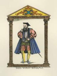 Vasco da Gama (c.1469-1525) (engraving) (later colouration) | Obraz na stenu