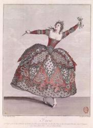 Costume design for a Fury in 'Hippolyte et Aricie' by Jean-Philippe Rameau (1683-1764) engraved by Rene Gaillard (c.1710-90) (coloured engraving) | Obraz na stenu