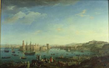 The Entrance to the Port of Marseilles, 1754 (oil on canvas) | Obraz na stenu