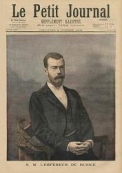 His Majesty Emperor Nicholas II of Russia, front cover illustration of 'Le Petit Journal', supplement illustre, 4th October 1896 (coulour litho) | Obraz na stenu