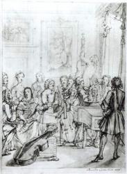 Concert at Montague House, 1736 (pen and ink over pencil on paper) | Obraz na stenu