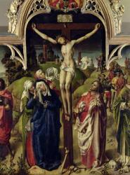 Christ on the Cross, the Holy Women and St. John the Evangelist, from the Altarpiece of the Parlement de Paris (oil on panel) | Obraz na stenu