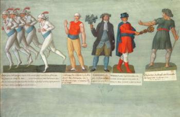 Athletes and participants in festivals during the French Revolutionary period (gouache) | Obraz na stenu
