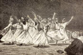 Whirling Dervishes, from 'El Mundo Ilustrado', published Barcelona, 1880 (litho) | Obraz na stenu