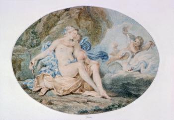 Venus Reclining on a Bank strewn with Drapery (watercolour) | Obraz na stenu