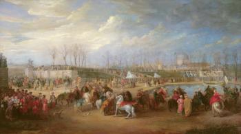 Mehemet Effendi, Turkish ambassador, arrives at the Tuileries on 21st March, 1721, after 1721 (oil on canvas) | Obraz na stenu