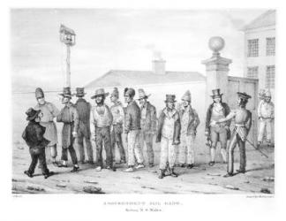 A Government Jail Gang, Sydney, New South Wales, 19th century (engraving) (b/w photo) | Obraz na stenu
