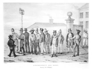 A Government Jail Gang, Sydney, New South Wales, 19th century (engraving) (b/w photo) | Obraz na stenu