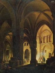 Interior of the Eglise des Saints-Innocents, Paris, after 1789 (oil on canvas) | Obraz na stenu