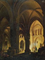 Interior of the Eglise des Saints-Innocents, Paris, after 1789 (oil on canvas) | Obraz na stenu