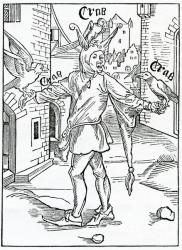 Of them that prolonge from day to day to amende themselfe, illustration from Alexander Barclay's English translation of 'The Ship of Fools', from an edition published in 1874 (engraving) | Obraz na stenu