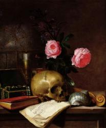 Still Life with a Skull (oil on canvas) | Obraz na stenu